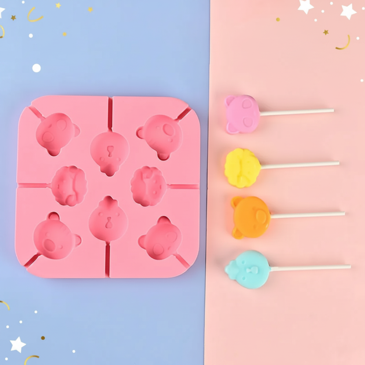 SweetPop – Dolcetti consapevoli – Set di stampi in silicone per lecca-lecca