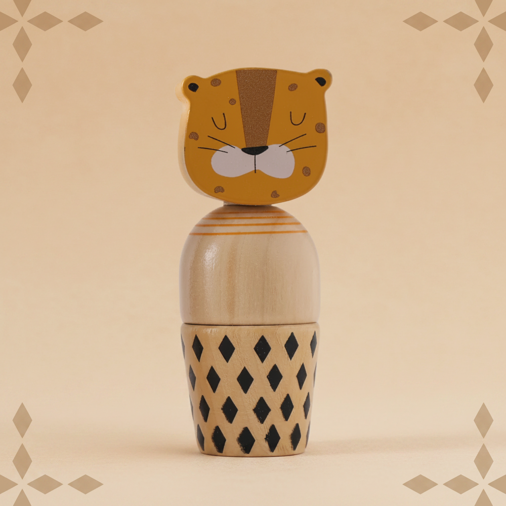 WoodyFriends – Motricità e divertimento – Giocattoli impilabili a forma di animali in legno