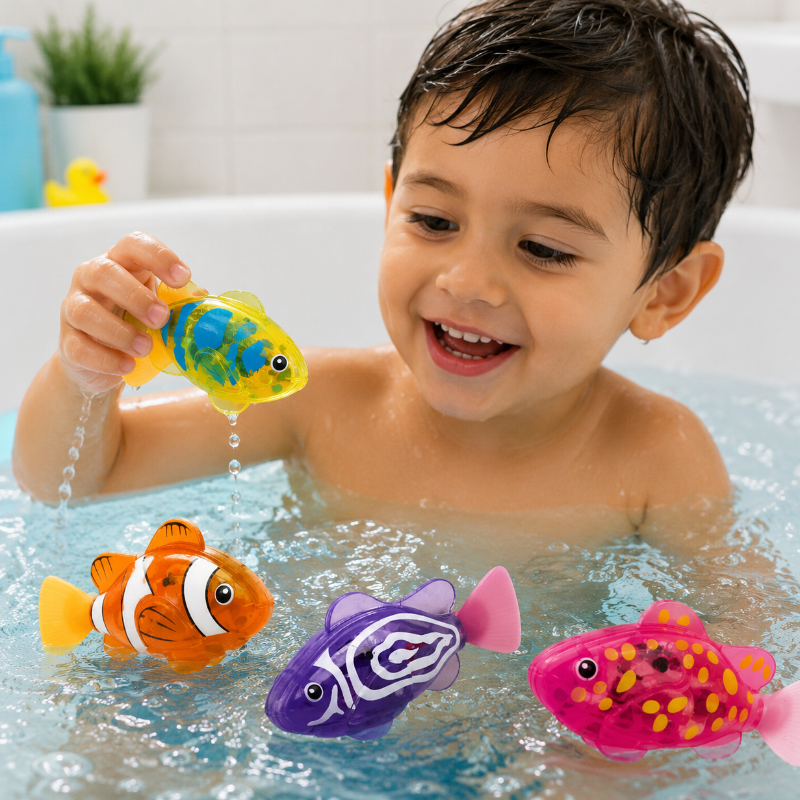 TinySwim – Divertimento e movimento – Pesciolino elettronico da piscina con luce LED
