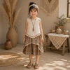 TinyTrends – Boho chic e carino – Top all’uncinetto con gonna a quadri