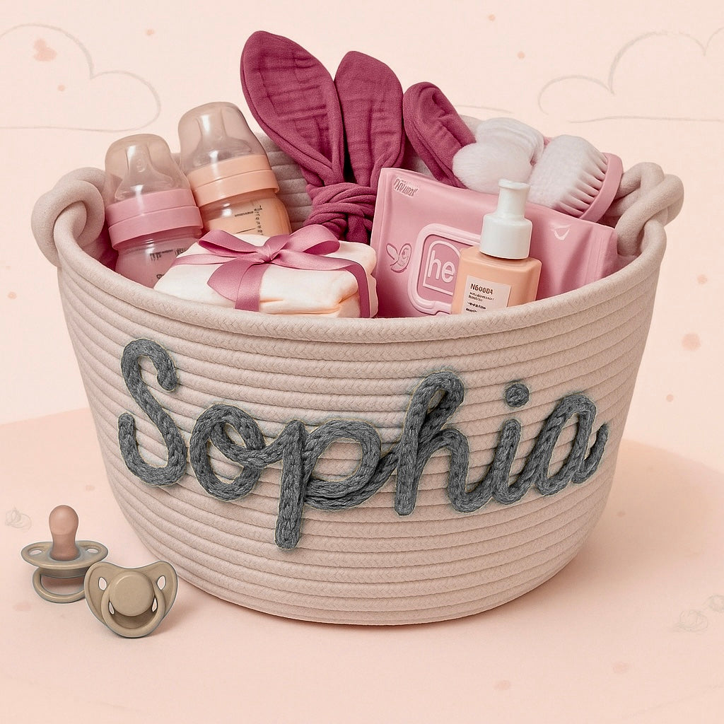 CuddleBasket – Carino e personale – Cestino per pannolini personalizzato