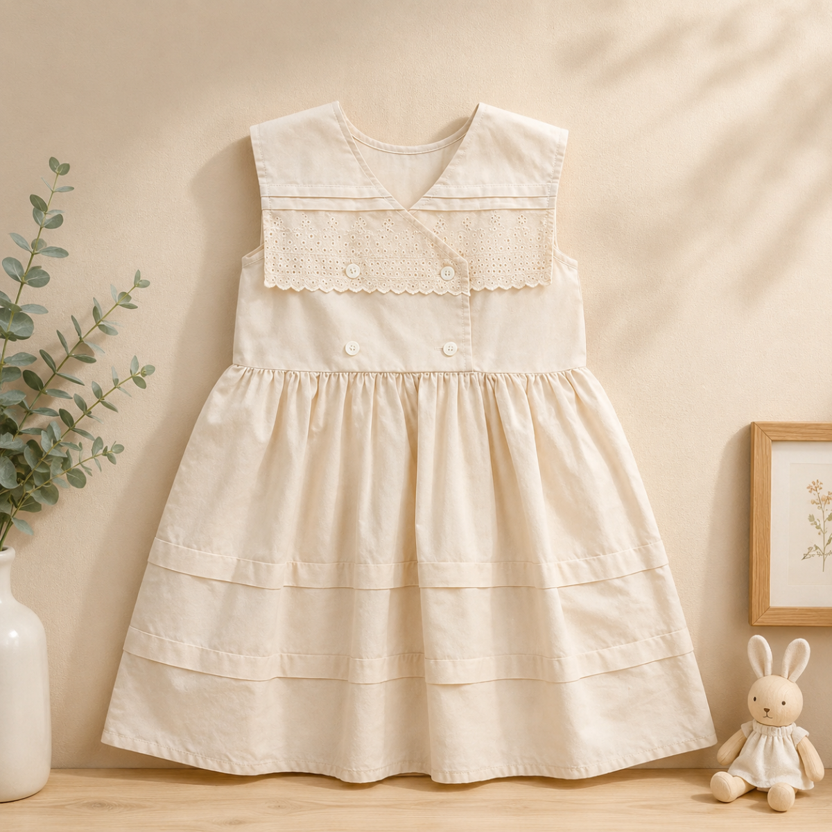 Sleeveless Dress – Elegante e comoda – Abito con collo in pizzo