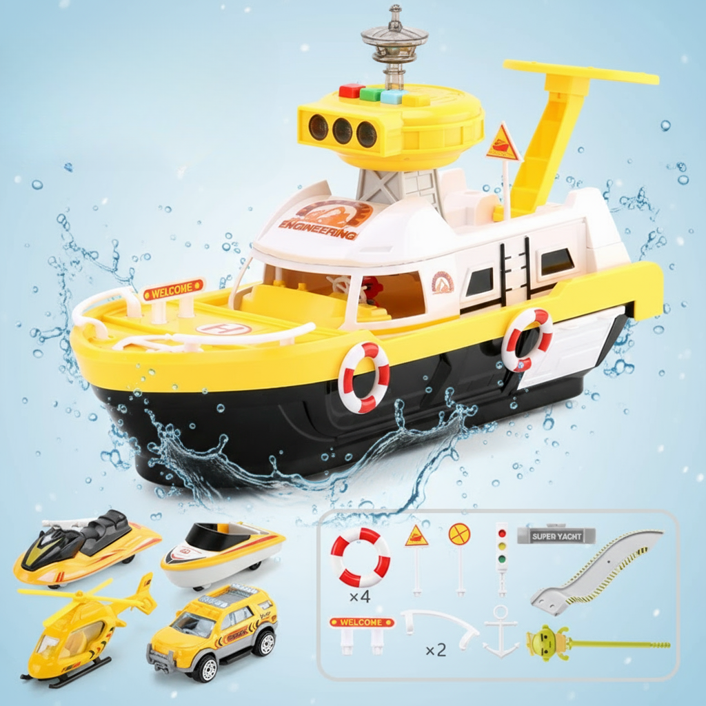 PlayHarbor – Musicale e interattivo – Giocattolo Barca con luci e suoni