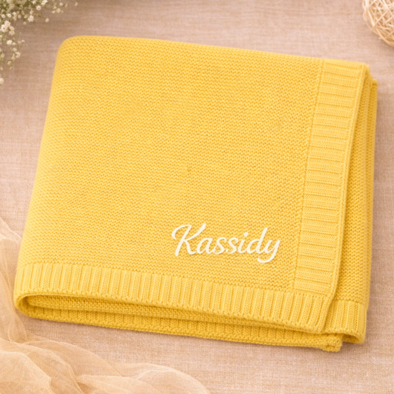 Personalized Baby Blanket – Morbida e unica – Coperta in cotone personalizzata con ricamo