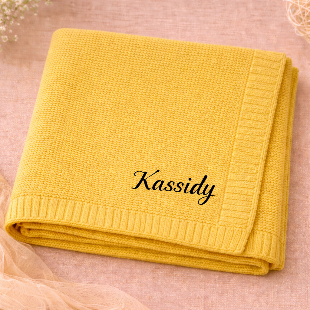 Personalized Baby Blanket – Morbida e unica – Coperta in cotone personalizzata con ricamo