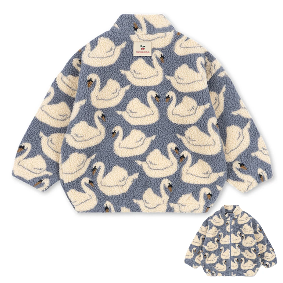 WarmHug – Comoda e alla moda – Giacca in pile per bambini con stampe divertenti