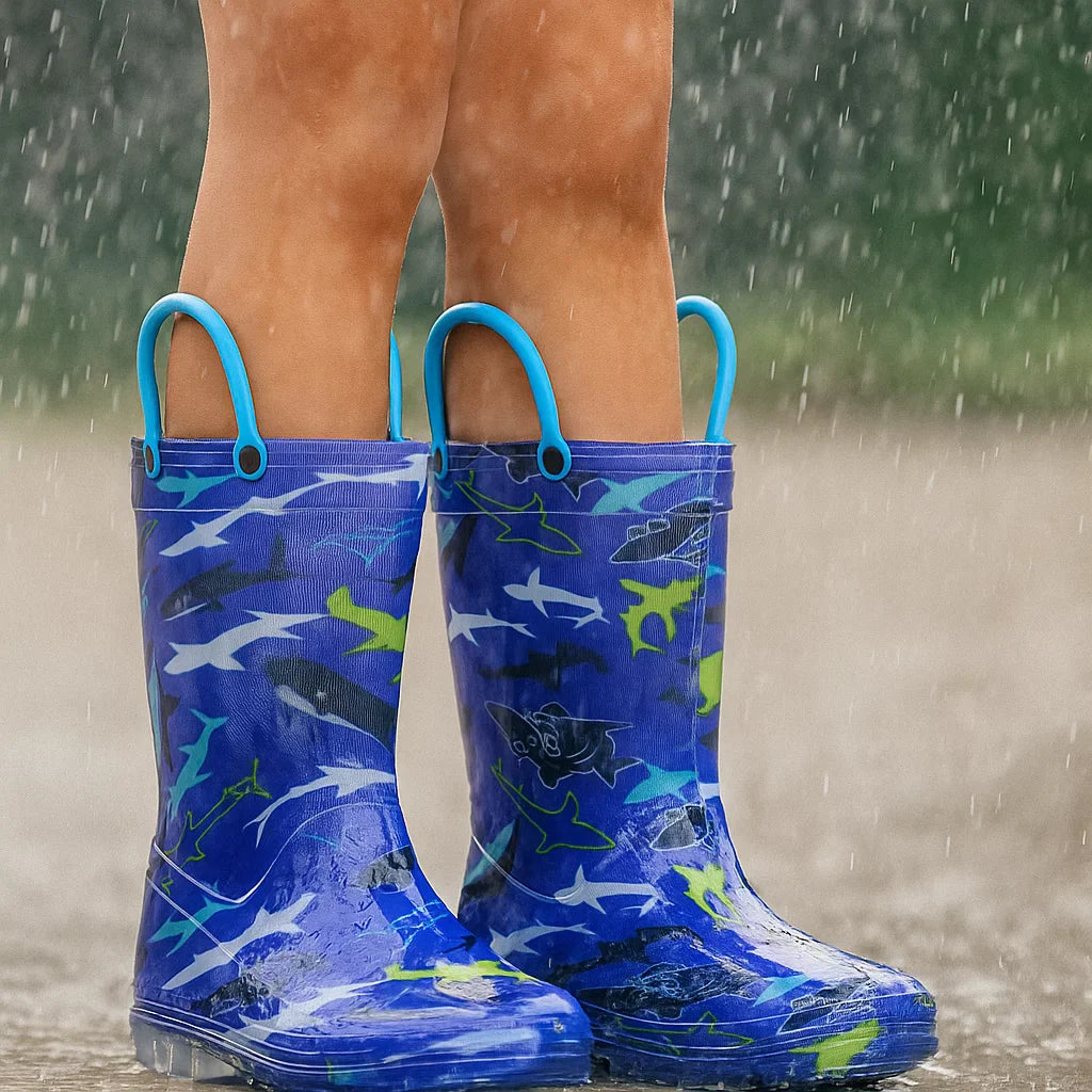 RainySteps – Facili da indossare e impermeabili – Stivali da pioggia con stampa e passante