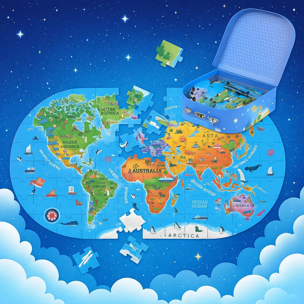 GeoMap – Istruttivo e divertente – Puzzle da pavimento con mappa del mondo