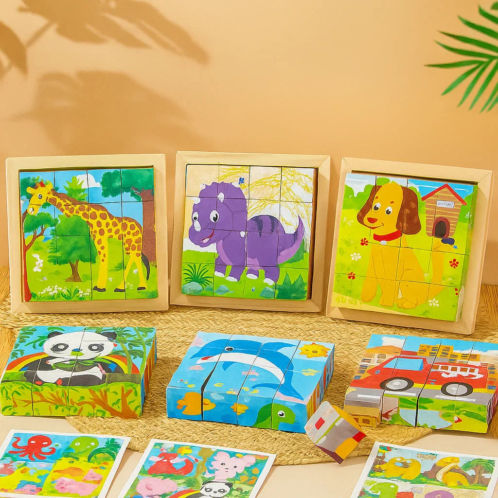 CubePuzzle – Divertente ed educativo - Puzzle di blocchi di legno 3D