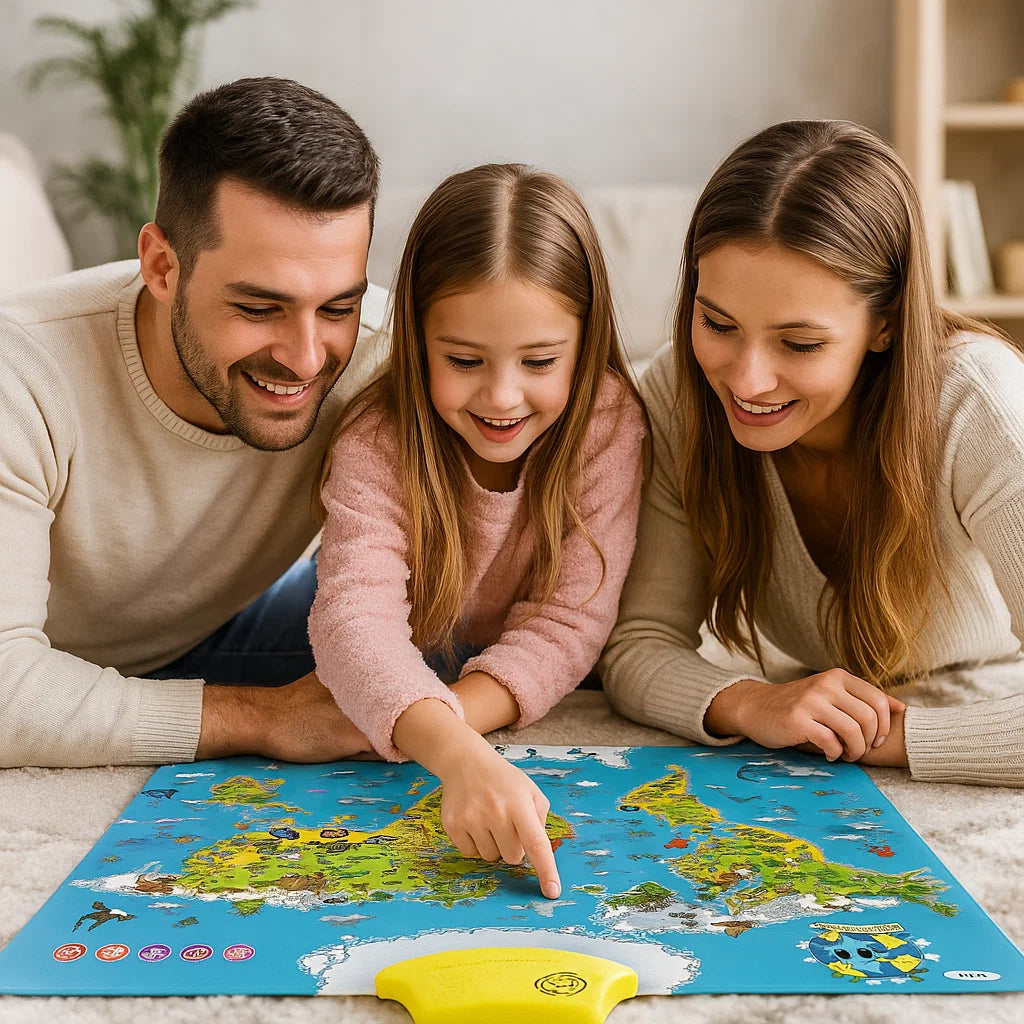 LittleExplorers – Imparare e giocare – Mappa mondiale degli animali