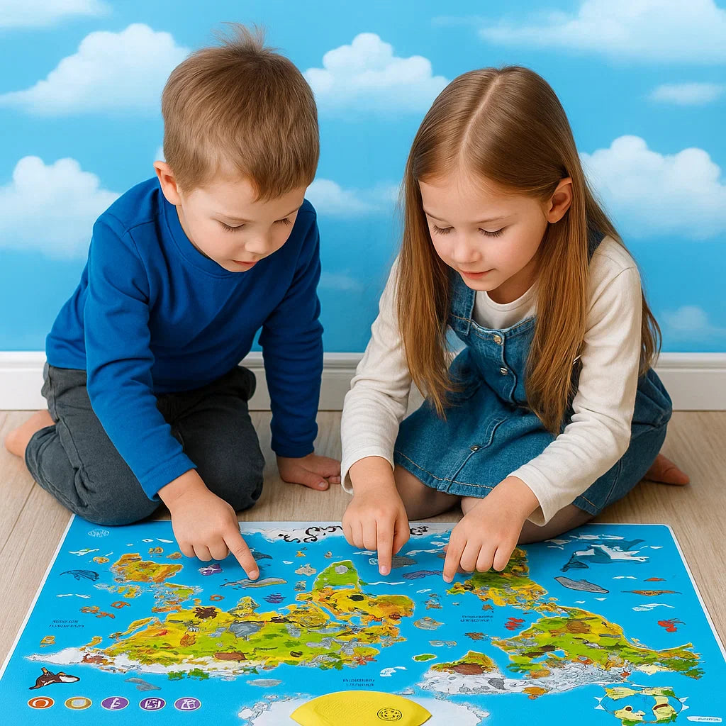 LittleExplorers – Imparare e giocare – Mappa mondiale degli animali