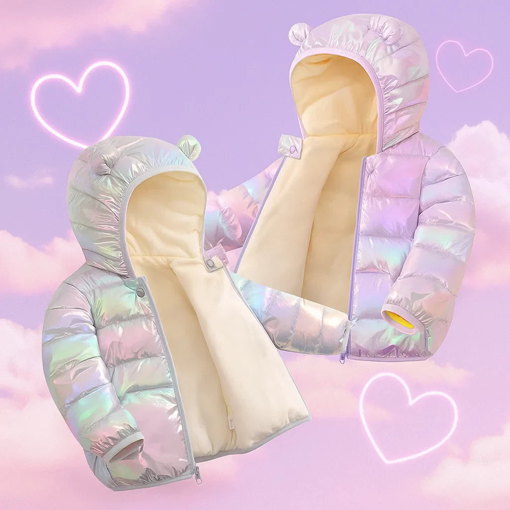 CuddleCoat  – Giacca imbottita pesante con cappuccio con orecchie da orso