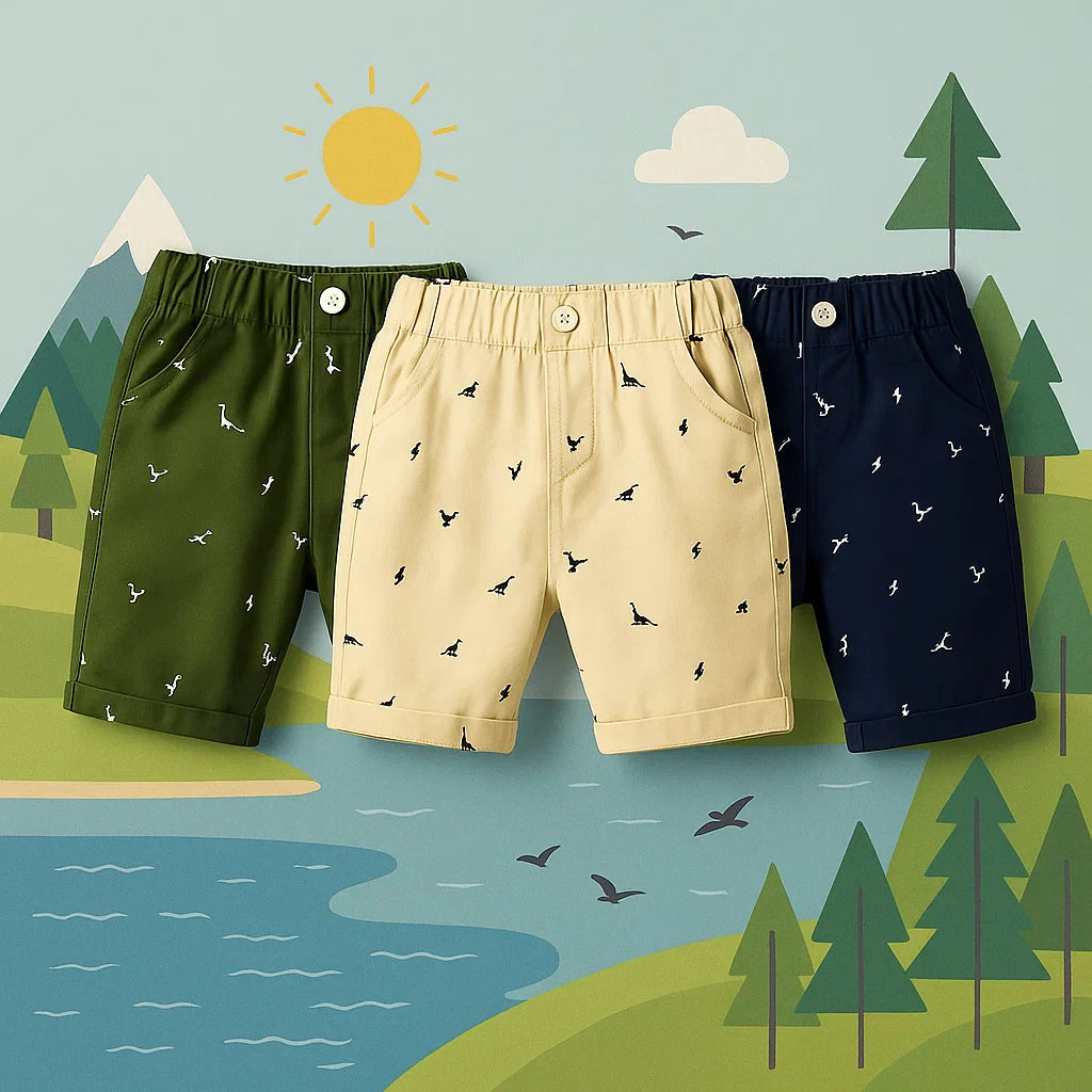 CoolKiddo – Freschi e comodi – Pantaloncini con disegno Dino