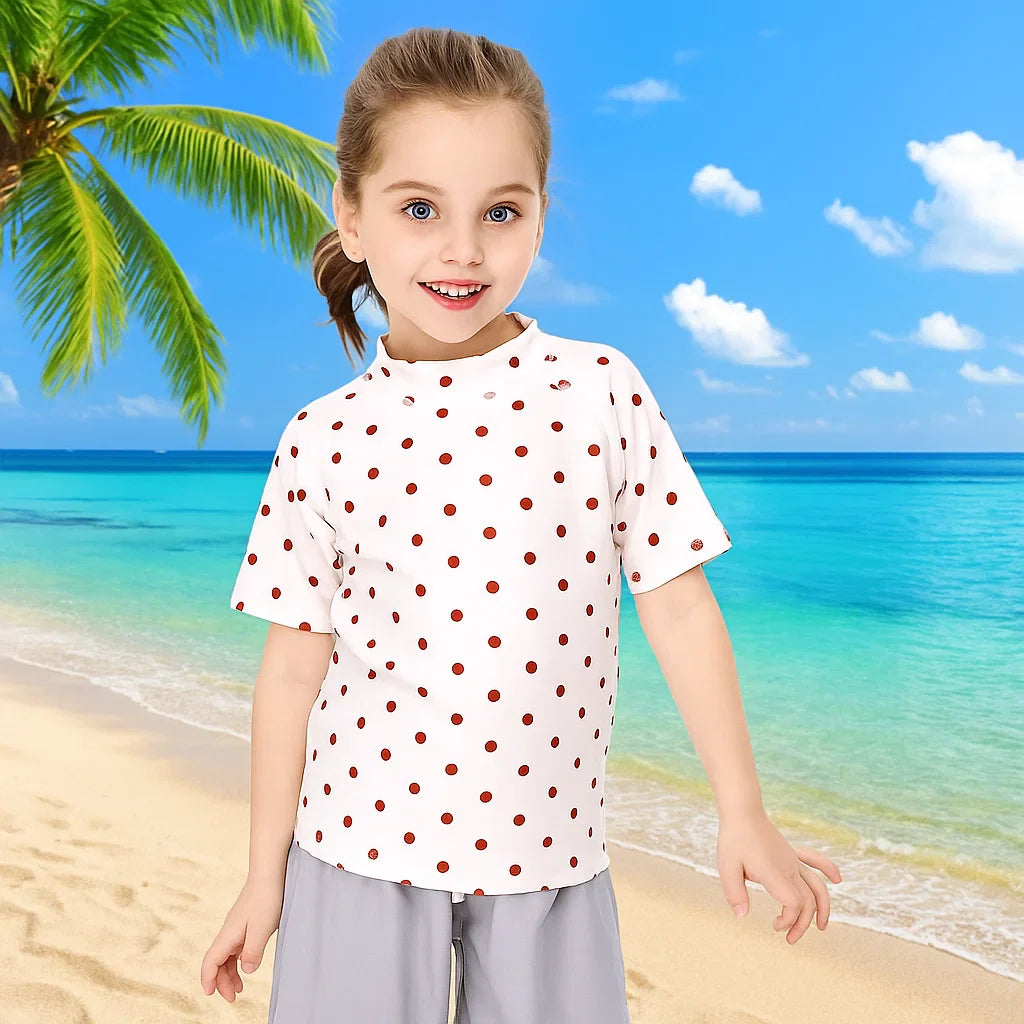 SunnyGuard – Estivo e protettivo – Maglietta da bagno anti-UV a maniche corte per bambini
