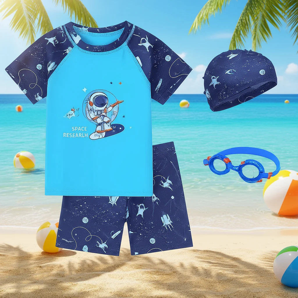 AquaFun – Traspirante e sicuro – Set da bagno per bambini con protezione UPF