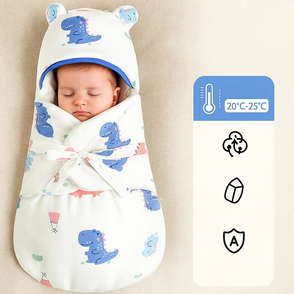 SnuggleBear – Comfort e praticità – Copertina in cotone per fasciare il bambino