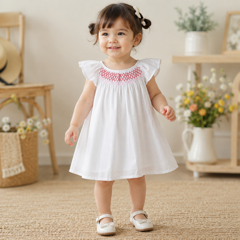 Floral Dress – Leggera e ariosa – Abito da bambina con maniche svolazzanti