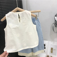 Thumbnail for Sleeveless Tops & Pants – Delicato ed elegante – Set estivo per bambini