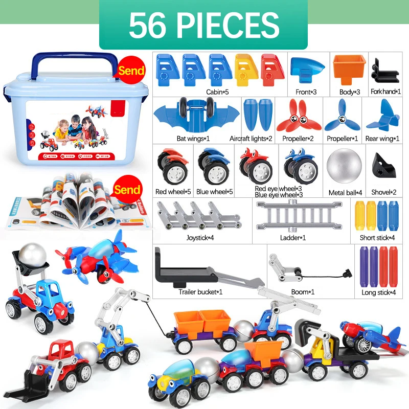 Magnetic Cars™ – Divertimento con le costruzioni magnetiche - Set di giocattoli con veicoli magnetici