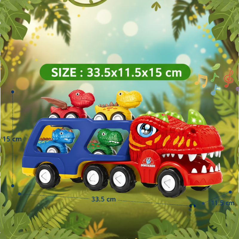 DinoDrive – Creativo e avventuroso – Set da gioco con camion 5 in 1