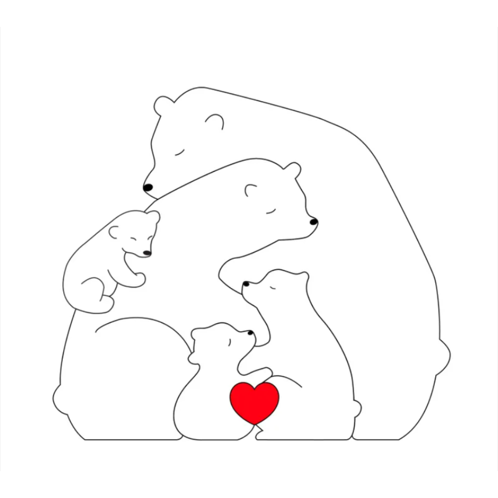 Family Puzzle™ – Regalo personalizzato per la Festa della Mamma con una famiglia di orsacchiotti