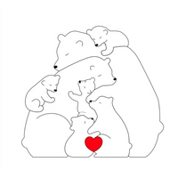 Thumbnail for Family Puzzle™ – Regalo personalizzato per la Festa della Mamma con una famiglia di orsacchiotti
