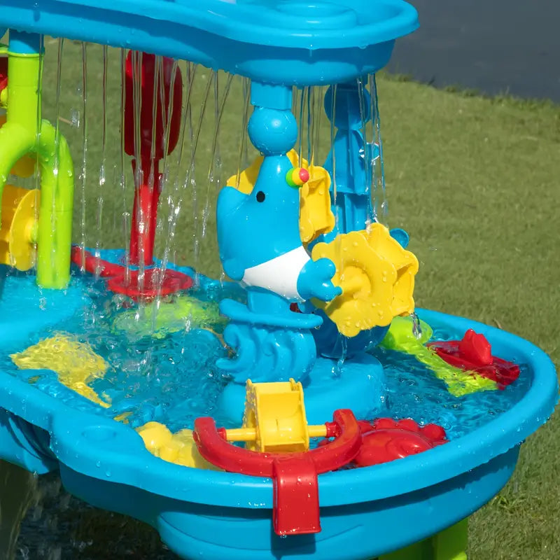 AquaPlay – Divertimento estivo e scoperta – Tavolo da gioco a 3 strati con sabbia e acqua