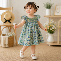 Thumbnail for Floral Dress – Leggera e ariosa – Abito da bambina con maniche svolazzanti