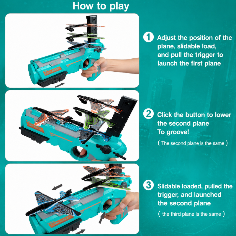 FlyHero – Creativo e interattivo – Blaster a forma di aeroplano per bambini