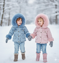 Thumbnail for FurDream – Denim Look – Cappotto invernale con cappuccio