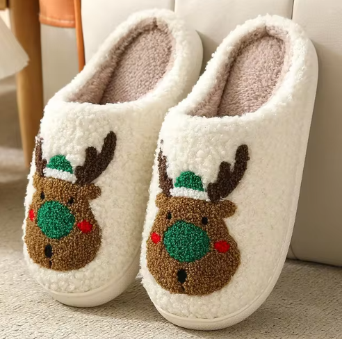 Northern Lights Kids - Caldo e festoso - Pantofole natalizie in peluche a fantasia
