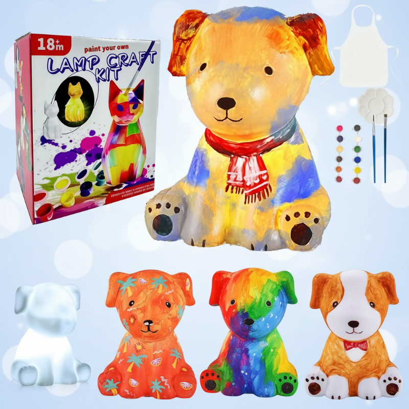 MiniCrafters – Creatività e apprendimento – Set di colori per dipingere animali su lampade fai da te