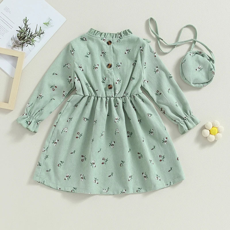 Mini Fashion™ - Vestito floreale autunale - Abbigliamento per bambini