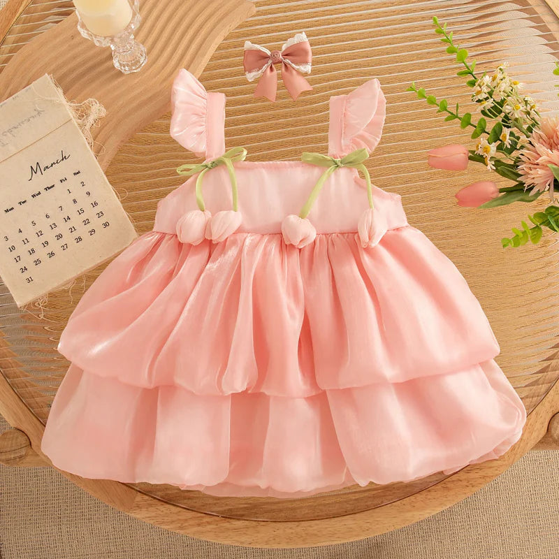 Tulip Mesh Dress – Eleganza e comfort – Abito da bambina