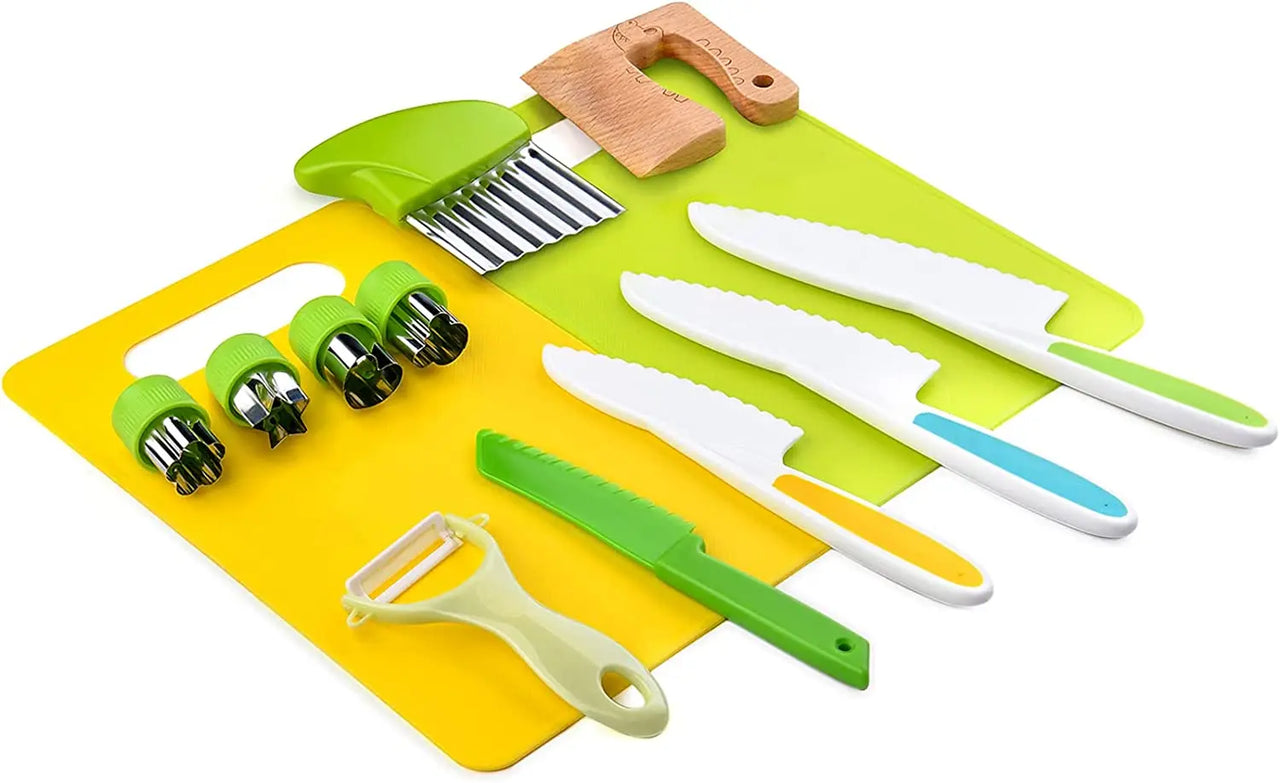 SunAurora 22PCS Coltelli da Cucina per bambino, Set di Sicurezza per coltello Montessori per Frutta e Verdura SunAurora 22PCS Coltelli da Cucina per bambino, Set di Sicurezza per coltello Montessori per Frutta e Verdura