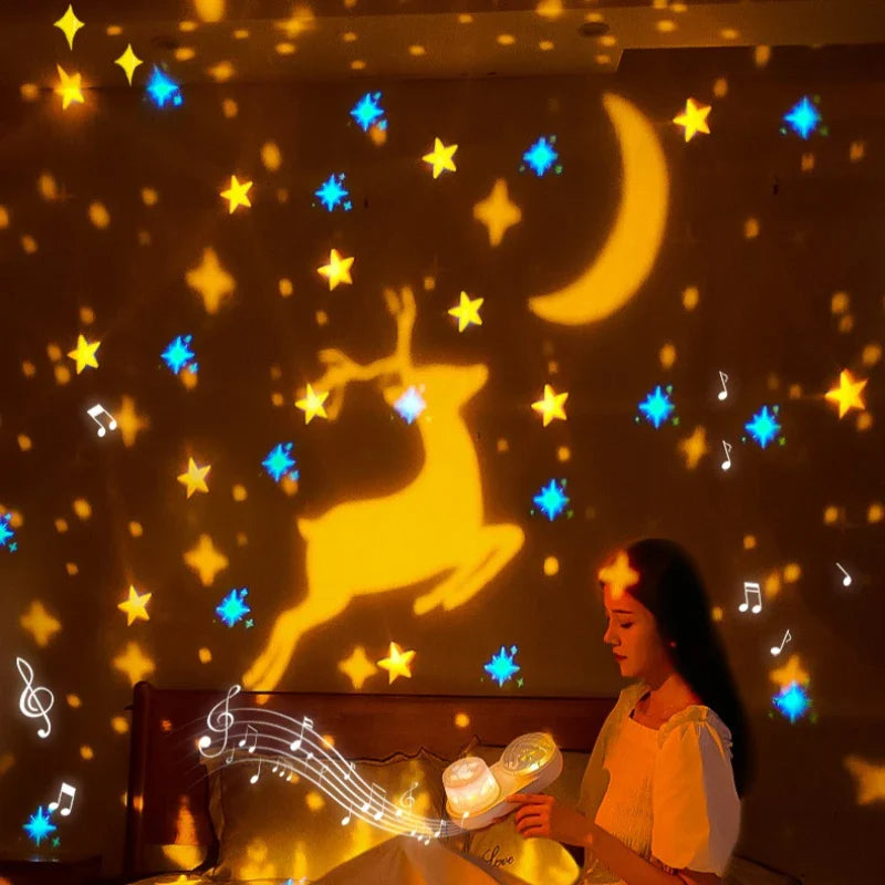 OceanGlow – Rilassante e magica – Lampada da notte con proiezione di cielo stellato