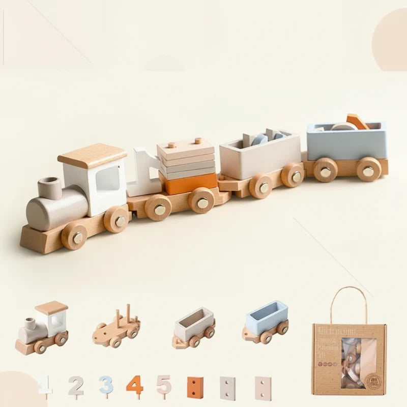 TrainCount –  Classico ed educativo – Trenino Montessori in legno