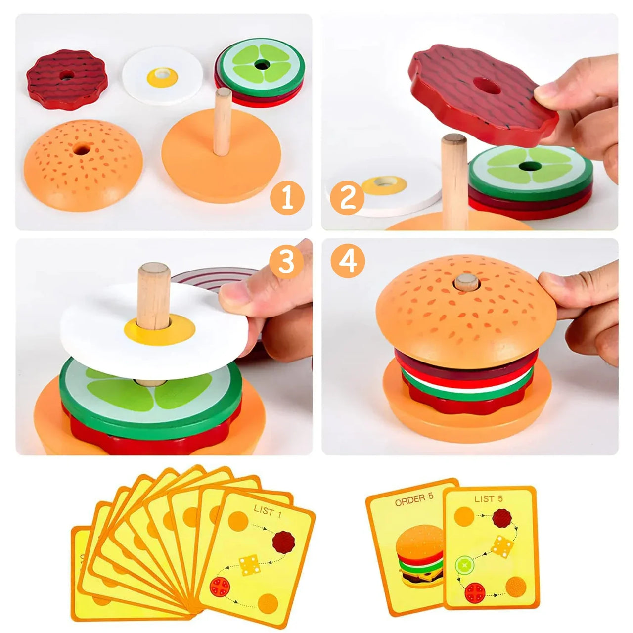 Woods™ - Impilamento gustoso - Panino giocattolo da comporre