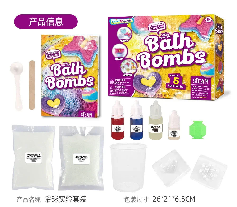 BathBombs – Colorato e istruttivo – Set fai da te per palline effervescenti da bagno
