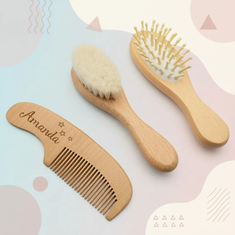 Personalized Hairbrush – Delicato e unico – Set personalizzato di spazzole per capelli per neonati