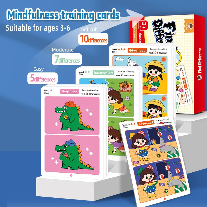 Spot the Difference Game – Concentrazione e apprendimento – Gioco di carte
