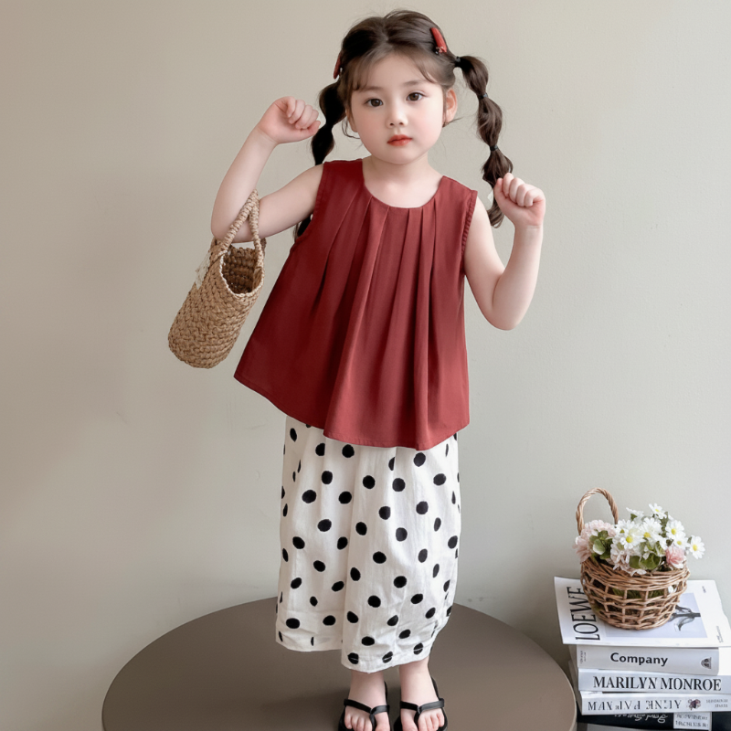 Sleeveless Tops & Pants – Delicato ed elegante – Set estivo per bambini