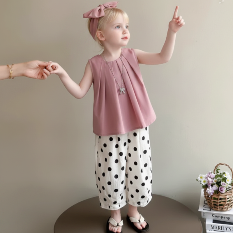 Sleeveless Tops & Pants – Delicato ed elegante – Set estivo per bambini