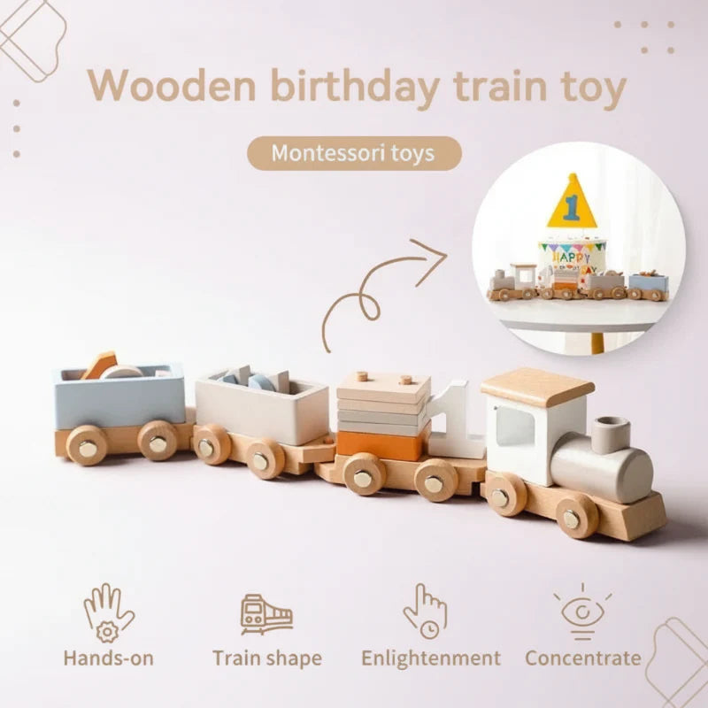 TrainCount –  Classico ed educativo – Trenino Montessori in legno