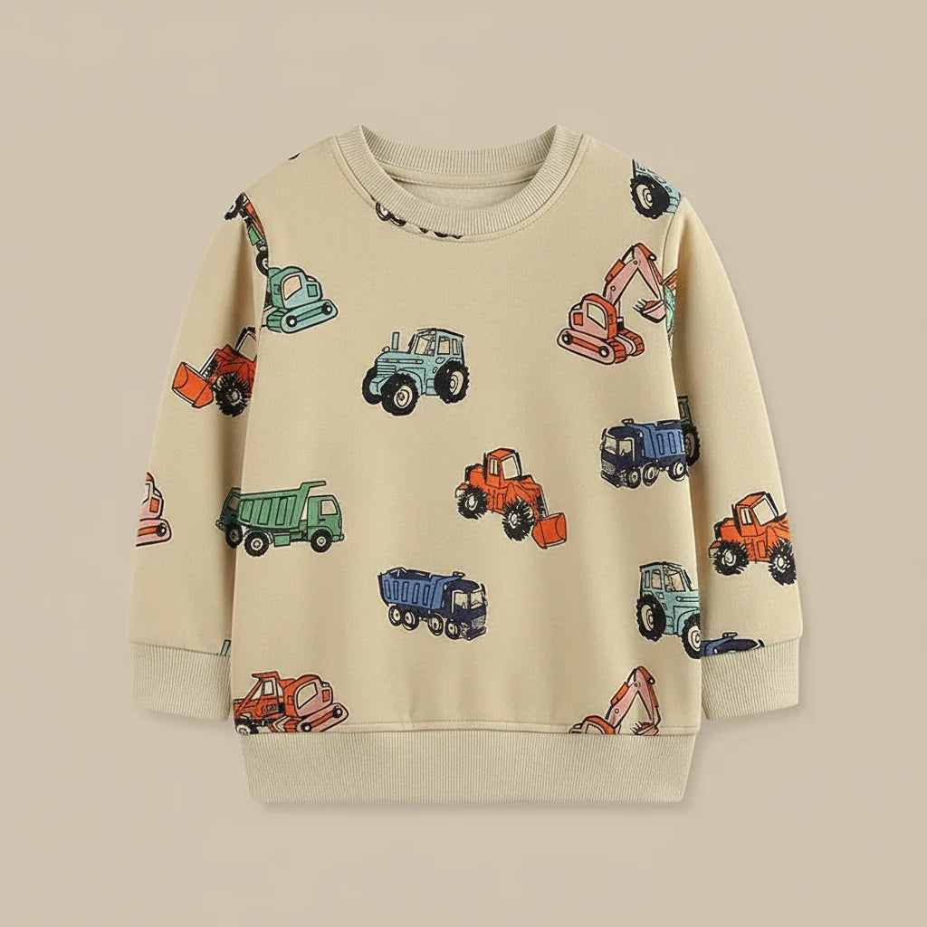 TruckTales – Morbido e caldo - Maglione con veicoli da costruzione colorati