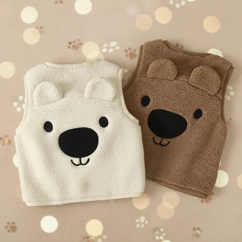 Baby Bear Fleece Vest – Caldo e morbido – Gilet da bambino con orsacchiotto