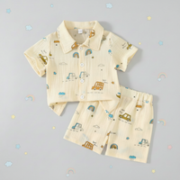 Thumbnail for Dinosaur & Car Print Outfit – Grintoso e giocoso – Set di abbigliamento estivo