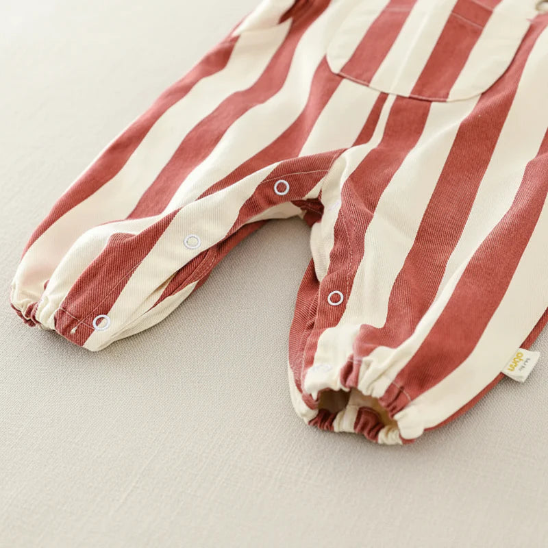 Striped Overall Romper – Morbido e confortevole – Tuta per bambini