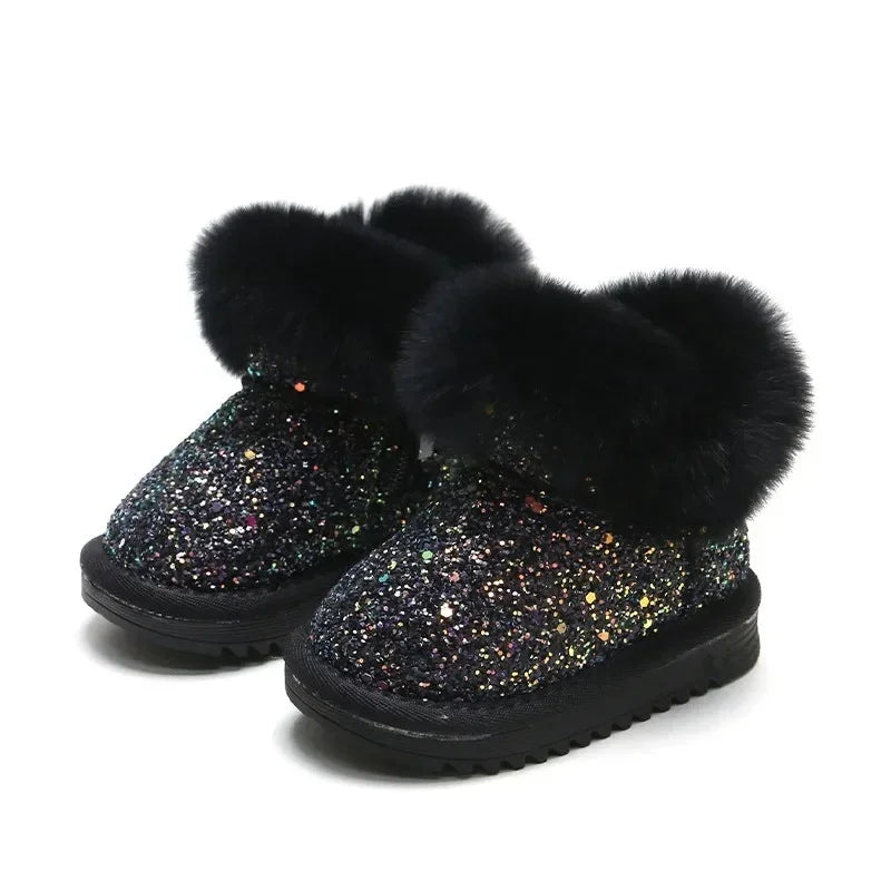 Mini Fashion™ - Caldi ed eleganti - Stivalo invernali glitterati da bambina