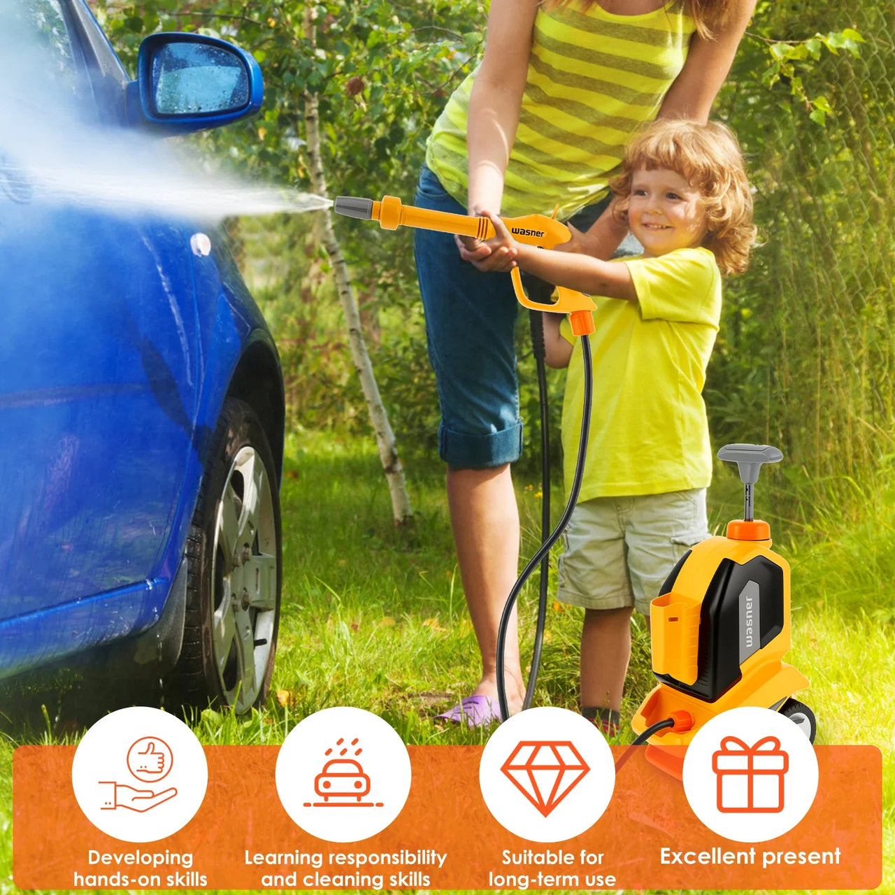 CarWash – Divertente e giocoso – Set da gioco per il lavaggio dell'auto per bambini